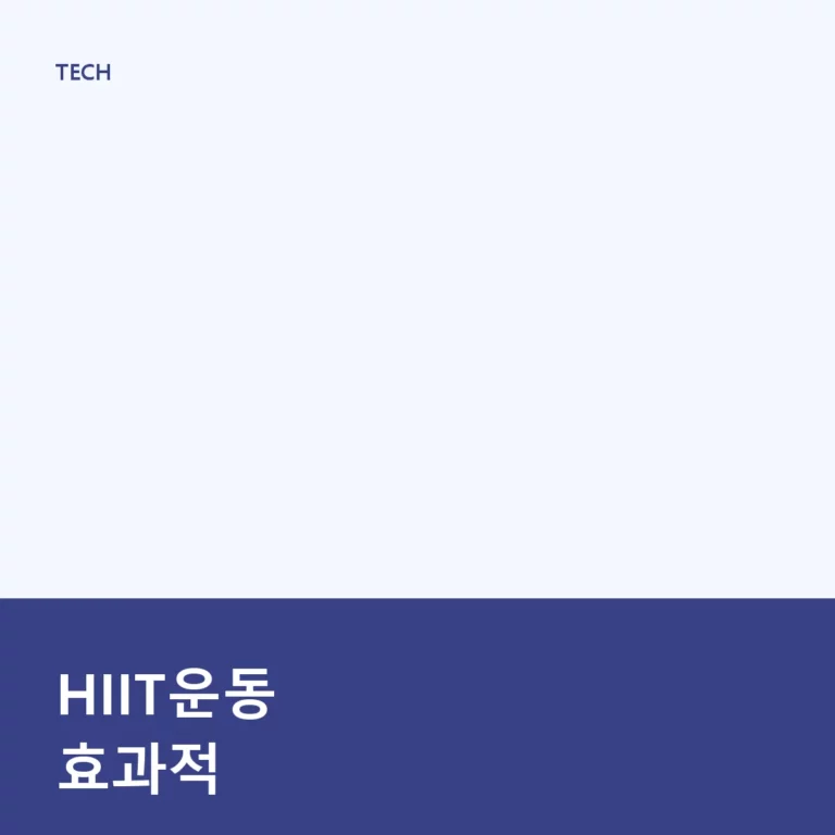 HIIT운동 효과적 루틴과 디지털 관리 방법